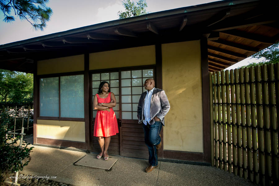 Romantic Engagement photo at Herman Park-Japanese Garden